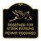Signmission Reserved for Stork Parking Permit Required W/ Graphic, Black & Gold Alum, 18" x 18", BG-1818-23172 A-DES-BG-1818-23172 - alternate 1